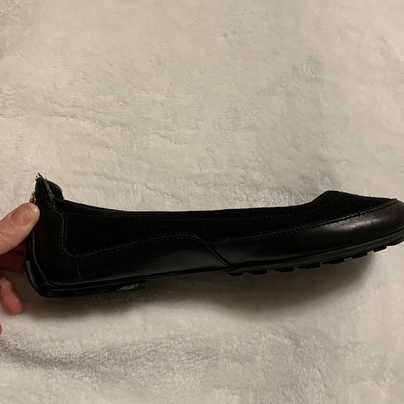 bcbg black suede and leather flats with gold hardware - Picture 4 of 5